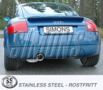 Simons 2,5 Zoll Edelstahl Sport Auspuffanlage für Audi TT (8N) Coupe 1.8T 180PS Bj.98-6/06 Endrohr 1x100mm
