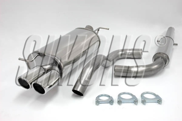 Simons 2,5 Zoll Edelstahl Sport Auspuffanlage für Audi A3 (8L) Turbo 1,8T/1.8Ti/1,9TDi Bj.96-5/03 Endrohr 2x80mm