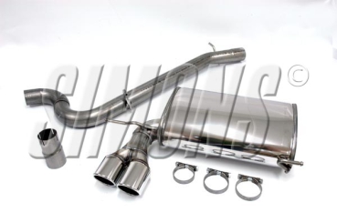 Simons 2,75 Zoll Edelstahl Sport Endschalldämpfer Kit für Audi S3 (8PA) Quattro Sportback 2,0TFSi (265PS) ab Bj. 07- Endrohr 2x80mm