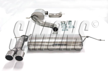 Simons 3 Zoll Edelstahl Sport Auspuffanlage für Audi A3 (8PA) 2WD Sportback 1,4TFSi/2,0TFSi ab Bj. 04- Endrohr 2x80mm