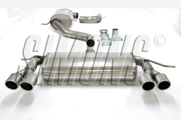 Simons 3 Zoll Duplex Edelstahl Sport Auspuffanlage für Audi A3 (8P) 2WD 1,4TFSi/2,0TFSi ab Bj. 04- Endrohr 4x80mm