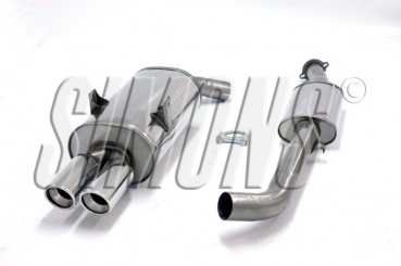 Simons 2,5 Zoll Edelstahl Sport Auspuffanlage für BMW 318iS E36 Limousine/Coupe/Cabrio Bj.4/91-97 Endrohr 2x80mm