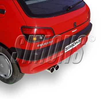 Simons 2,5 Zoll aluminierte Sport Auspuffanlage für Peugeot 306 Coupe 1,4/1,6/1,8 8V  Endrohr 2x80mm
