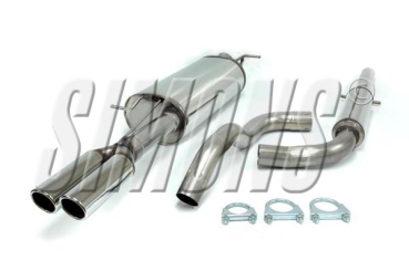 Simons 2,5 Zoll Edelstahl Sport Auspuffanlage für Skoda Octavia 1,8 Turbo RS Limousine/Kombi Bj.02-04 Endrohr 2x70mm