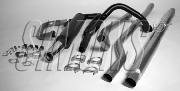 Simons aluminierte Sport Auspuffanlage für Saab 96 V4 Limousine Bj.66-79 Endrohr 1x70mm