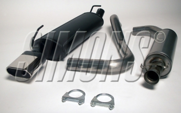 Simons 2,5 Zoll Chromstahl Sport Auspuffanlage für Saab 9-3 VIGGEN/9-3 AERO Ver.II Bj.01-02 Endrohr 1x70/140mm