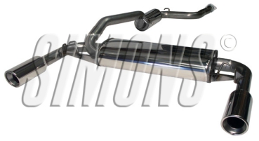 Simons Duplex 2,5 Zoll Edelstahl Sport Auspuffanlage für Volvo S40N/V50 Turbo T5 4WD ab Bj.04- Endrohr 2x100mm