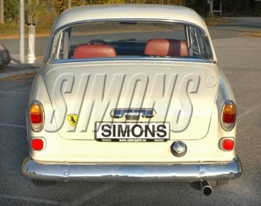 Simons aluminierte Stahl Sport Auspuffanlage für Volvo Amazon Bj.61-66 Endrohr 1x70/90mm