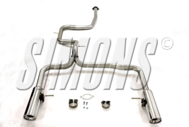 Simons Duplex 2,5 Zoll Edelstahl Sport Auspuffanlage für Volvo V70 III 2WD 1,6D/2,0D/2,4D/D3/D5 ab Bj.07- Endrohr 2x100mm