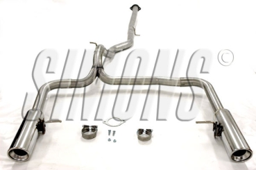 Simons Duplex 2,5 Zoll Edelstahl Sport Auspuffanlage für Volvo V70 III 4WD D5 ab Bj.08- Endrohr 2x100mm