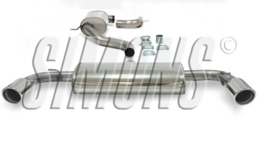Simons 3 Zoll Duplex Edelstahl Sport Auspuffanlage für VW Golf VI GTi 2,0TSi 211PS ab Bj.09- Endrohr 2x100mm