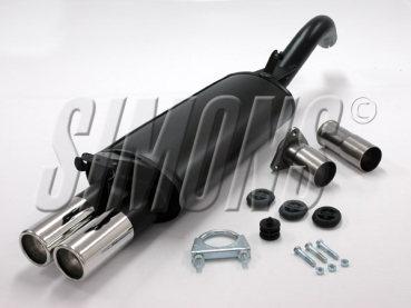 Simons 2,5 Zoll Chromstahl Sport Endschalldämpfer für Audi A100 (C4) Limousine/Avant  ab Bj.91-94 Endrohr 2x70mm