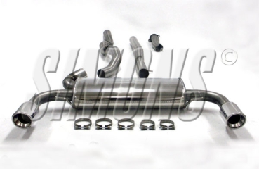 Simons Duplex 3 Zoll Edelstahl Sport Auspuffanlage für Volvo S60/V60 T3/T4/T5/2,0T 2WD ab Bj.10- Endrohr 2x100mm