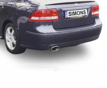 Simons 2,5 Zoll Edelstahl Sport Auspuffanlage für Saab 9-3 2,0T Aero 2004-2005 SS/SC/Cabrio 1.8T/2.0T SS/SC/Cabrio ab 2004 (58Liter Tank) Endrohr 1x85/150mm - Kopie