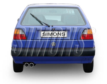 Simons 2,5 Zoll Edelstahl Sport Auspuffanlage für VW Golf II GTi 16V Bj.85-91 Endrohr 2x80mm