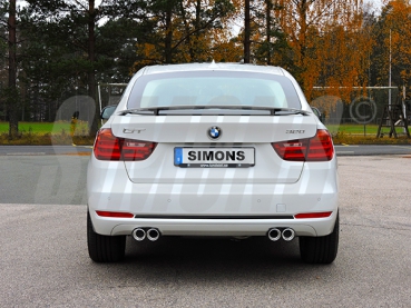 Simons 3 Zoll Edelstahl Sport Auspuffanlage für BMW 320i 2,0T 135kW F34 GT bis Bj. 06-15 Endrohr 4x80mm
