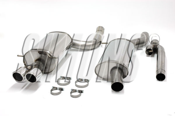 Simons 3 Zoll Edelstahl Sport Auspuffanlage für Audi S4 Quattro Limonusine/Avant Motor 2,7 (265PS) Bj.98-01 Endrohr 2x80mm