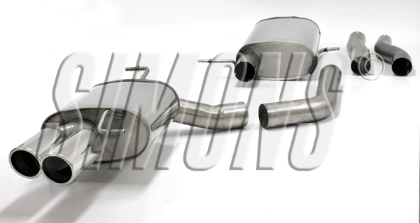 Simons 2,75 Zoll Edelstahl Sport Auspuffanlage für Audi A5 Coupe/Sportback 2WD + Quattro Motor 1,8T/2,0T ab Bj.06-11 Endrohr 2x80mm