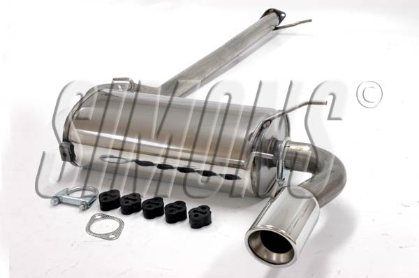 Simons 2,5 Zoll Edelstahl Sport Auspuffanlage für Mazda MX-5 Coupe/Cabrio Typ NA 1,6i 16V/1,8i 16V Bj.89-96 Endrohr 1x100mm