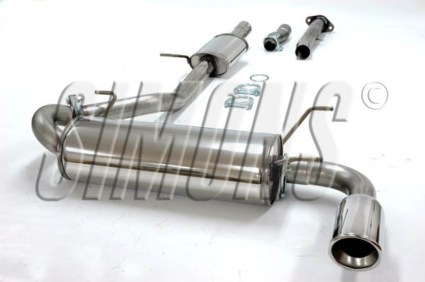 Simons 2,5 Zoll Edelstahl Sport Auspuffanlage für Mazda MX-5 (Miata) Typ NB 1,6/1,8 Bj.98-05 Endrohr 1x100mm