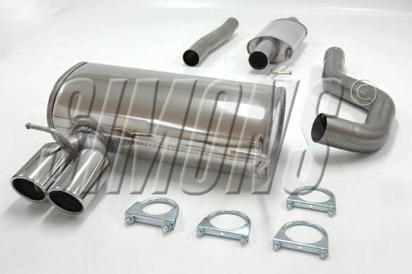 Simons 2,75 Zoll Edelstahl Sport Auspuffanlage für BMW 318i/320/320Si E90 Limousine/ 318i/320/320Si E91Touring ab Bj.05- Endrohr 2x80mm