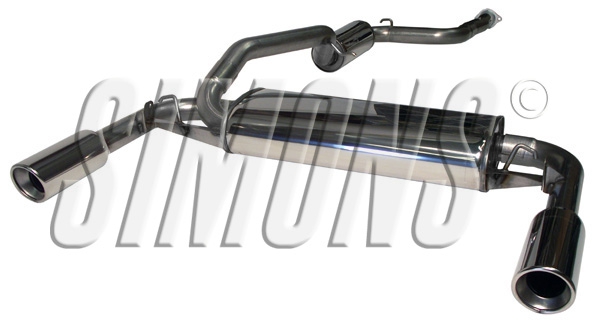 Simons Duplex 2,5 Zoll Edelstahl Sport Auspuffanlage für Volvo S40N/V50 Turbo T5 2WD ab Bj.04- Endrohr 2x100mm