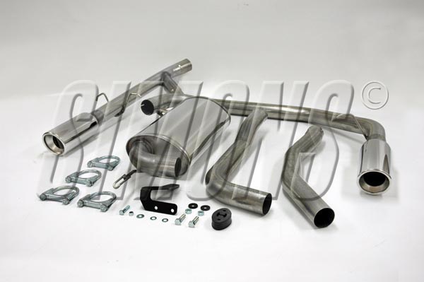 Simons Duplex 2,5 Zoll Edelstahl Sport Auspuffanlage für Volvo C70 Turbo  Coupe/Cabrio Bj.96-05 Endrohr 2x100mm