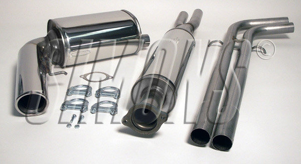 Simons 2,5 Zoll Edelstahl Sport Auspuffanlage für Volvo V70N Turbo 2WD 2,5T/T5/2,4D/D5 ab Bj. 6/04- Endrohr 1x100mm