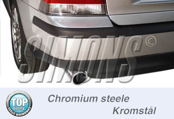 Simons 2,5 Zoll Chromstahl Sport Auspuffanlage für Volvo S60 2WD 2,4 (140-170PS) ab Bj.01 Endrohr 1x90mm