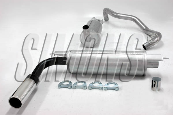 Simons aluminierte Stahl Sport Auspuffanlage für Volvo 240/242/244/245 B17/B19/B21/B23 ab Bj.85- Endrohr 1x80mm