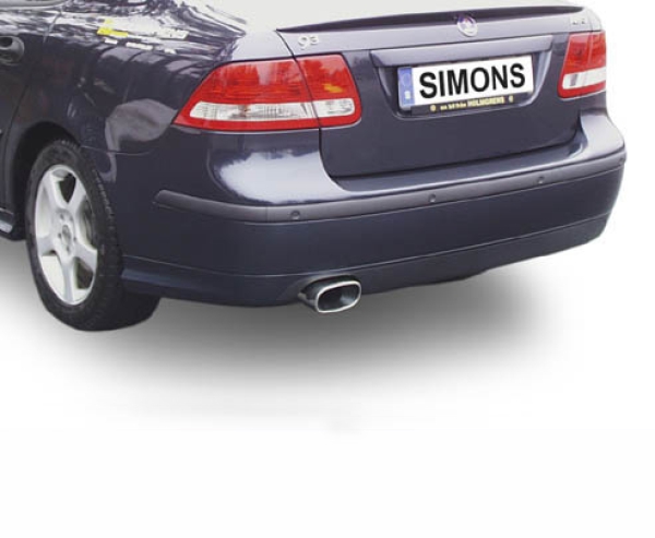 Simons 2,5 Zoll Edelstahl Sport Auspuffanlage für Saab 9-3 2,0T Aero 2004-2005 SS/SC/Cabrio 1.8T/2.0T SS/SC/Cabrio ab 2004 (58Liter Tank) Endrohr 1x85/150mm - Kopie