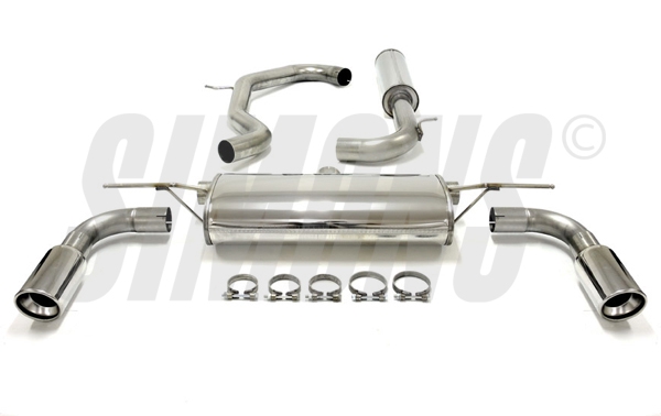 Simons 3 Zoll Duplex Edelstahl Sport Auspuffanlage für Seat Leon Cupra R (Typ 5F) 2DW Fließheck 265-310PS ab 2013 Endrohr 2x100mm
