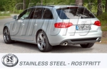 Simons Duplex 2,75 Zoll Edelstahl Sport Auspuffanlage für Audi A4 (B8) Limousine/Avant 2WD + Quattro Motor 2,7/3,0TDi ab Bj.08-11 Endrohr 2x100mm