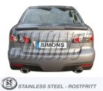 Simons 3 Zoll Duplex Edelstahl Sport Auspuffanlage für Mazda 6 MPS ab Bj.05- Endrohr 2x90/120mm