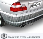 Simons 2,5 Zoll Edelstahl Sport Endschalldämpfer für BMW 316i/318i E46 Limousine/Coupe/Touring  Bj.98-05 Endrohr 1x85/150mm