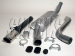 Simons 2,5 Zoll aluminierte Sport Auspuffanlage für Saab 900 Turbo Bj.87-93 Endrohr 1x70/90mm