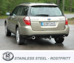 Simons 2,5 Zoll Duplex Edelstahl Sport Auspuffanlage für Subaru Outback 3,0R Bj.04-09 Endrohr 2x100mm