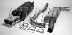 Simons 2,5 Zoll Chromstahl Sport Auspuffanlage für Volvo S40/V40 (Phase 2) Turbo T4/2,0T Bj.01-03 Endrohr 1x85/150mm