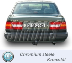Simons 2,5 Zoll Chromstahl Stahl Sport Auspuffanlage für Volvo 740/760 Turbo Limousine/Kombi Bj.-92 Endrohr 1x80mm