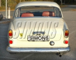 Simons aluminierte Stahl Sport Auspuffanlage für Volvo Amazon Bj.61-66 Endrohr 1x70/90mm