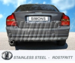 Simons 2,5 Zoll Edelstahl Sport Auspuffanlage für Volvo S80 Turbo 2WD 2,0T/2,4T/2,5T/T6 Bj.98-06 Endrohr 1x90mm