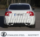 Simons Duplex 2,5 Zoll Edelstahl Sport Auspuffanlage für Volvo V70 III 2WD 1,6D/2,0D/2,4D/D3/D5 ab Bj.07- Endrohr 2x100mm