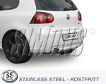 Simons 3 Zoll Edelstahl Sport Auspuffanlage für VW Golf V GTi/GTi Edition 30 (2,0TFSi) ab Bj.04- Golf V 1,4TSi/1,4TSi GT ab Bj. 07- Golf VI 1,4TSi/1,8TSi ab Bj.09- Endrohr 2x80mm