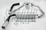 Simons aluminierte Stahl Sport Auspuffanlage für Volvo 240/242/244/245 B17/B19/B21/B23 Bj.76-88 Endrohr 1x80mm