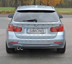 Simons 3 Zoll Edelstahl Sport Auspuffanlage für BMW 320i 2,0T 135kW F30/F31 Limousine/Touring bis Bj. 06-15 Endrohr 2x80mm