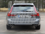 Simons Duplex 3 Zoll Edelstahl Sport Auspuffanlage für Volvo V90/S90 D3/D4/D5/2WD/4WD ab 2017 Endrohr 4x80mm