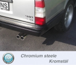 Simons 2,5 Zoll Chromstahl Stahl Sport Auspuffanlage für Volvo 940 Turbo Limousine/Kombi ab Bj.91- Endrohr 2x70mm